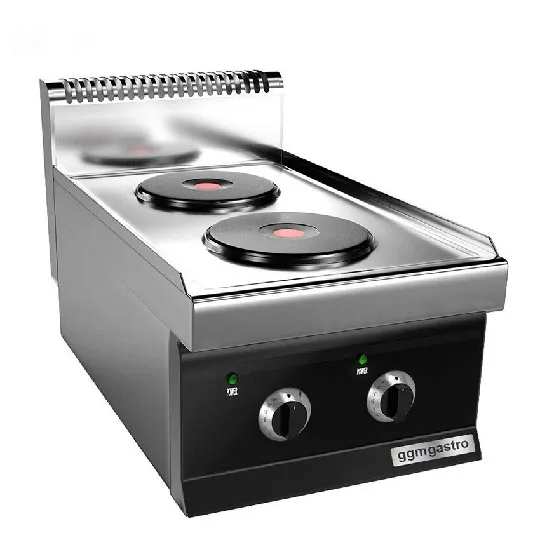 Stainless Steel Commercial Cooking Equipment Electric Stove with 2 Round Plates